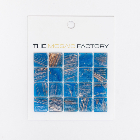 ÉCHANTILLON The Mosaic Factory Amsterdam carreau mosaïque 2x2x0.4cm pour mur et sol pour intérieur et extérieur carré Verre Bleu SW861902