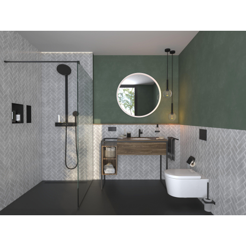 Hansgrohe Pulsify s Howerpipe - 26cm - 2jet - planchet - 40cm - mat zwart SW651008