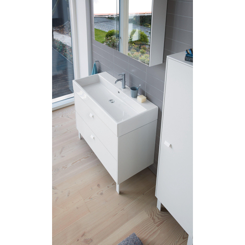 Duravit Vero air (meubel) wastafel - met kraangat - met overloop - 100x47cm - met wondergliss - wit SW156885