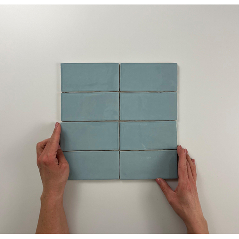 ÉCHANTILLON Terravito Galeno carreau mural - 7.5x15cm - Rectangle - 8.5mm - Sky Brillo SW736184