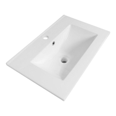 Adema Cadence Ensemble meuble de salle de bains - 60x55x40cm - peu profond - 2 portes - sans poignées - lavabo - 1 trou de robinet - céramique - avec miroir - blanc mat SW1475757