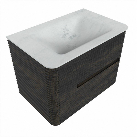 Mondiaz CIRO-DLUX Badkamermeubelset - 70x45x50cm - Solid surface wastafel Opalo - 1 wasbak Midden - zonder kraangaten - 2 lades - Shadow SW1532430