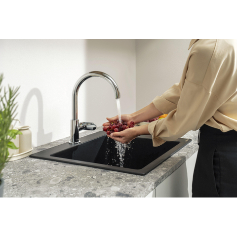 Hansgrohe Vernis blend m35 Eengreeps keukenmengkraan - 210 - 1jet - met draaibare uitloop - hoogglans chroom SW651607