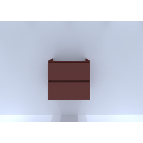 H&R Badmeubelen Infinity Wastafelonderkast - 60x44.8x55cm - 2 lades - zonder sifonuitsparing - greeploos - terra mat SW872865