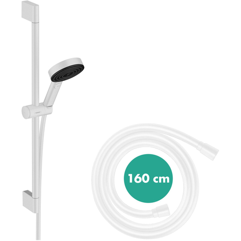 Hansgrohe Pulsify select s - select glijstangset - 3jet Relaxation - 10.5cm - met glijstang 65 cm - mat wit SW651000