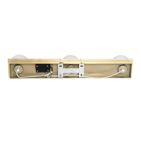 QAZQA Cederic wandlamp 48x8x10.4cm - 3 lichts - IP44 - geborsteld messing (goud) SW1187223