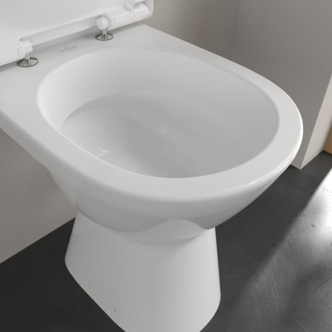Villeroy & Boch Vicare closetpot - vlakspoel PK - zonder spoelrand - 35.5x49x46cm - White Alpine (glans wit) SW706355