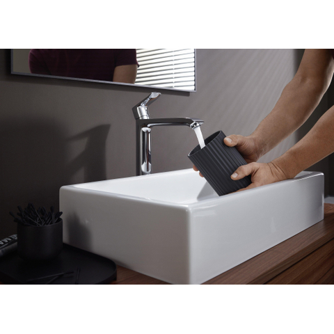 Hansgrohe Metris 1 greeps wastafelkraan - 260 met trekwaste - hoogglans chroom 0450908