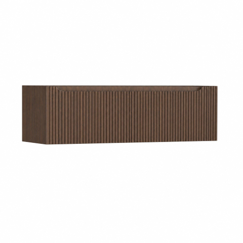H&R Badmeubelen Juice Wastafelonderkast - 140x45x40cm - rechterhoek afgerond - 2 lades - geïntegreerde greep - coffee SW1490067