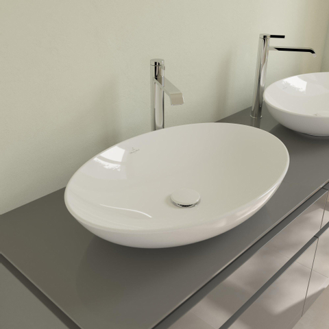 Villeroy & Boch Loop & Friends opzetwastafel - 62x42cm - zonder kraangat - zonder overloop - White Alpine (glans wit) SW644088