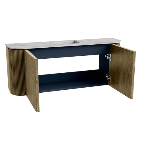 Mondiaz JOYA-DLUX 103.2cm toiletmeubel - ronding links en rechts kleur Dusk - Wastafel FAYE positie Midden 1 kraangat kleur Glace. SW1423199