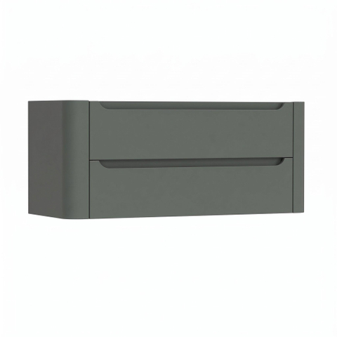 H&R Badmeubelen Juice Meuble sous lavabo - 120x45x50cm - angles arrondis - 2 tiroirs - poignée intégrée - Petrol mat SW1489815