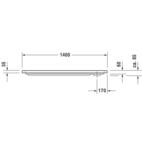 Duravit D-code Kunststof douchebak acryl rechthoekig - zonder paneel - 140x70cm - met afvoergat - diameter 90mm - wit 0295845