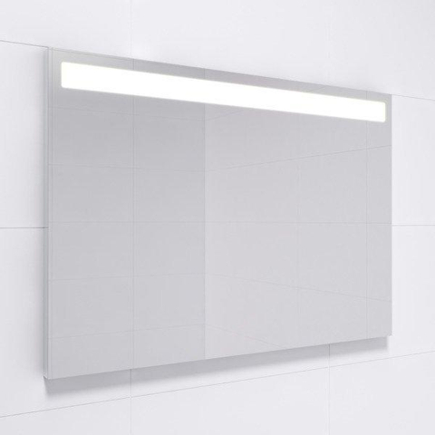 Adema Squared badkamerspiegel 100x70cm met bovenverlichting LED met spiegelverwarming en sensor schakelaar TWEEDEKANS OUT6614