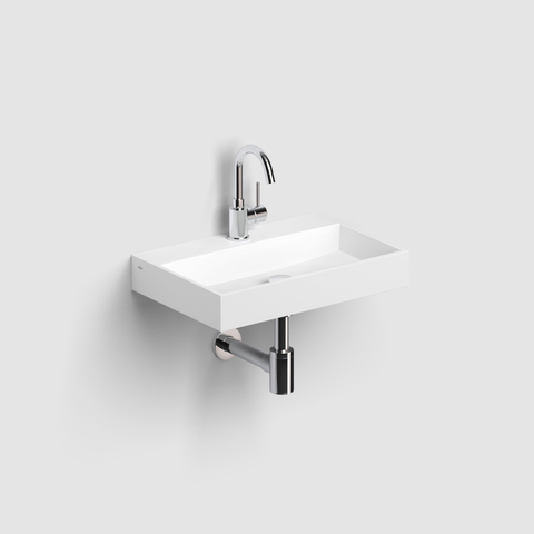 Clou Aluite lave-mains - 48x32x7.5cm - trou robinet centre - sans trop-plein - blanc mat SW9380