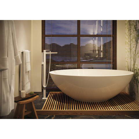 Hansgrohe Metropol Afbouwdeel - voor vrijstaande badkraan vloermontage - met omstel - met voorsprong vaste uitloop 23.5cm - mat wit SW297559