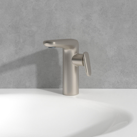 Villeroy & Boch Antao 1 greeps wastafelkraan - 173mm - met push open afvoergarnituur - Brushed Nickel (rvs) SW974163