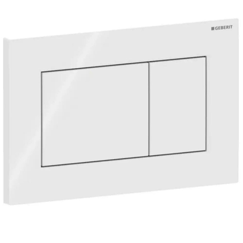 Plaque de commande Geberit Sigma01 - chasse d'eau à 2 boutons - carré - blanc alpin SW1237073