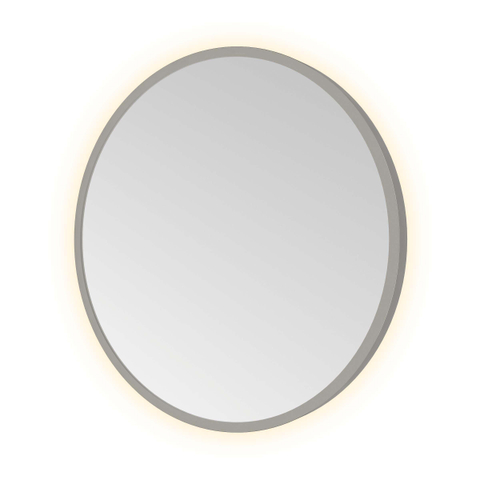 Hotbath &MORE Spiegel in aluminium frame / round - diameter 40cm - inclusief indirect LED - color changing - dimbaar - dottless - met afstandsbediening - PVD - geborsteld gunmetal antraciet SW1245859