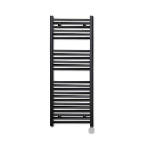 Sanicare Lumara Elektrische Radiator - 120x50cm - 750W - zilvere thermostaat - rechtsonder - wifi - aluminium - mat zwart SW1581496