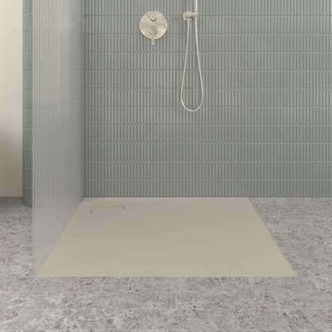 Villeroy & Boch Ecora douchebak - 90x90x3.5cm - hoekafvoer - almond (beige) SW1558985