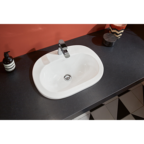 Villeroy et Boch O.novo Lavabo à encastrer 56x40.5x17.5cm avec trop plein et trou pour robinetterie Blanc 0124152
