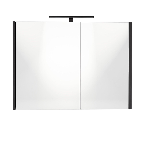 Best Design Halifax spiegelkast 80x60cm met opbouwverlichting MDF zwart mat SW815944