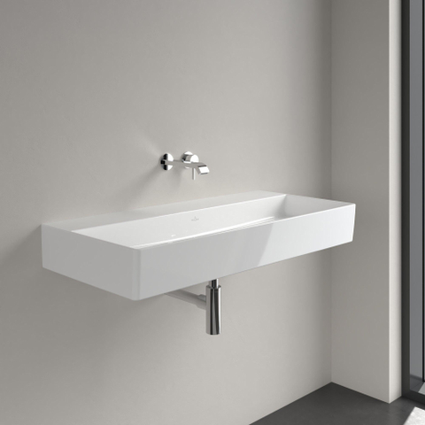 Villeroy & Boch Memento 2.0 lavabo - dessous rectifié 100x47cm - sans trop-plein sans trou de robinet blanc SW358454