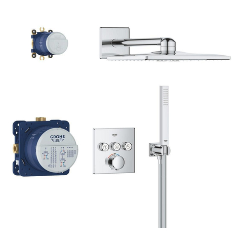 Grohe QuickFix Precision SmartControl Inbouw Douchesysteem - Vitalio SmartActive 310 Cube hoofddouche - chroom SW1120189