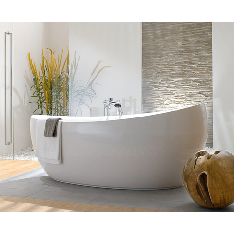 Villeroy & Boch Aveo new generation Aveo bad - vrijstaand - 190x95 randloos - met afvoer overloop - glans wit GA26008
