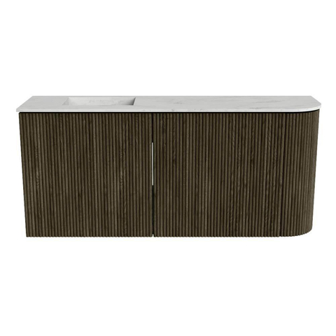 Mondiaz JOYA-DLUX 91.6cm toiletmeubel - ronding rechts kleur Shadow - Wastafel FAYE positie Links 1 kraangat kleur Opalo. SW1422948
