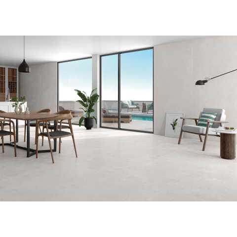 Terravito Belmiro wand- en vloertegel - 59.5x120cm - 10.0mm - Rechthoek - gerectificeerd - Betonlook - mat grijs - Graphite SW1595609