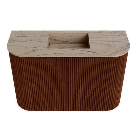 Mondiaz JOYA-DLUX Meuble de salle de bains - 63,2 cm - arrondis gauche et droite couleur Ruby - Vasque FAYE position Milieu Sans trou de robinet couleur Arena SW1425317