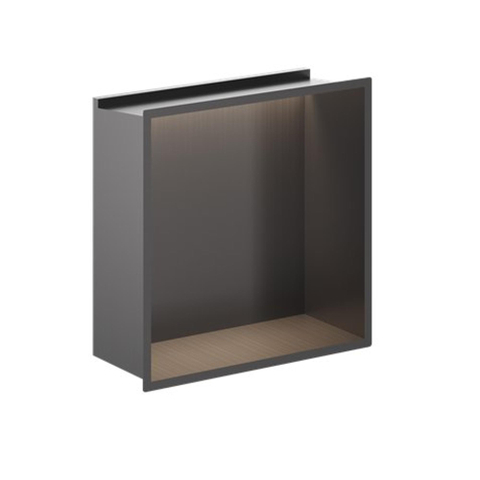 Crosswater Douche Nis - 30.5x30.5cm - LED-lichtstrip - slate gunmetal (antraciet) SW1176209