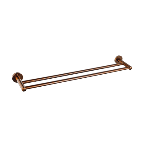 Fortifura Calvi Handdoekhouder - dubbel - rond - PVD - geborsteld koper SW970051