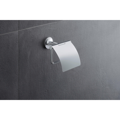 Duravit Starck T Toiletrolhouder - met klep - hoogglans chroom SW297090