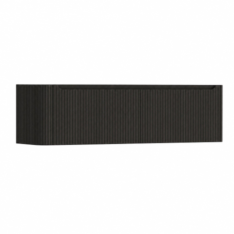 H&R Badmeubelen Juice Wastafelonderkast - 160x45x40cm - linkerhoek afgerond - 3D-front - 2 lades - geïntegreerde greep - basalt SW1260340