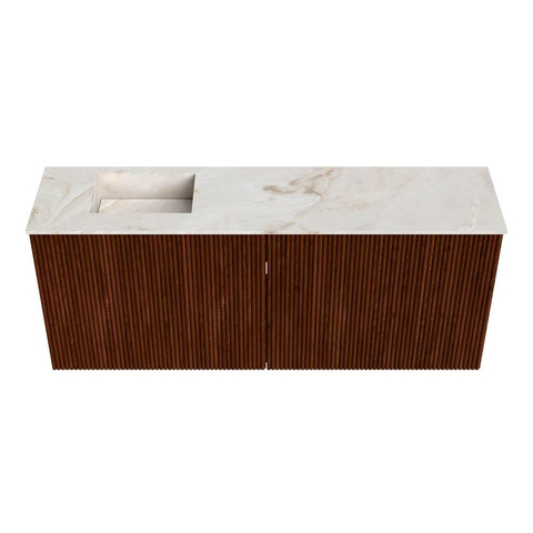 Mondiaz JOYA-DLUX 100cm meuble de salle de bains - couleur Ruby - Vasque FAYE position Gauche 1 trou de robinet couleur Frappe. SW1423491