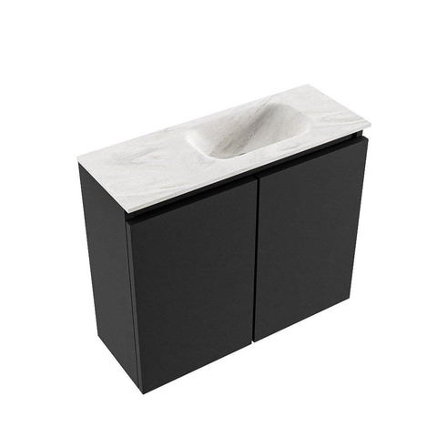 MONDIAZ TURE-DLUX Meuble de toilettes 60cm Urban. EDEN vasque Ostra position à droite. Sans trou de robinet. SW1104701