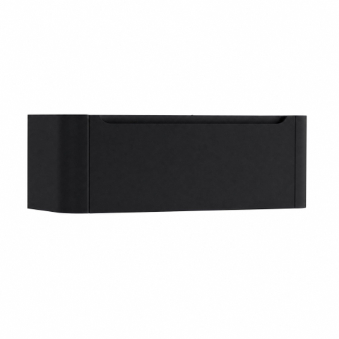 H&R Badmeubelen Juice Wastafelonderkast - 120x45x40cm - ronde hoeken - 1 lade - zwart mat SW867548