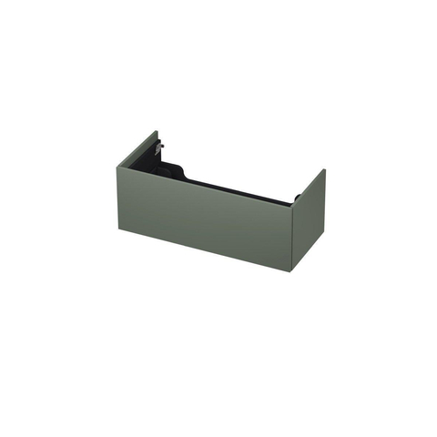 INK Wastafelonderkast - 100x45x37.6cm - 1 lade - push to open - met recht opdekfront - MDF lak - Mat beton groen SW439445