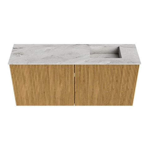 Mondiaz JOYA-DLUX 90cm meuble de salle de bains - couleur Chêne - Vasque FAYE position Droite Sans trou de robinet couleur Glace. SW1421984