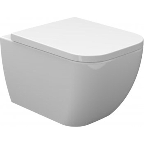 Wiesbaden Sky Wandcloset verkort - met Sky toiletzitting - softclose en quickrelease - glans wit SW49004