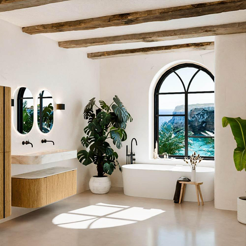 MONDIAZ THOR-DLUX 120cm meuble de salle de bains arrondi gauche + droite couleur Oak avec 1 tiroir et 2 portes. Vasque suspendue CLOUD Double sans trou de robinet couleur Ostra. SW1463078