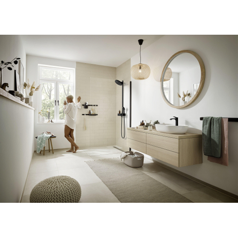 Hansgrohe Pulsify s Howerpipe - 26cm - 2jet - planchet - 40cm - mat zwart SW651008
