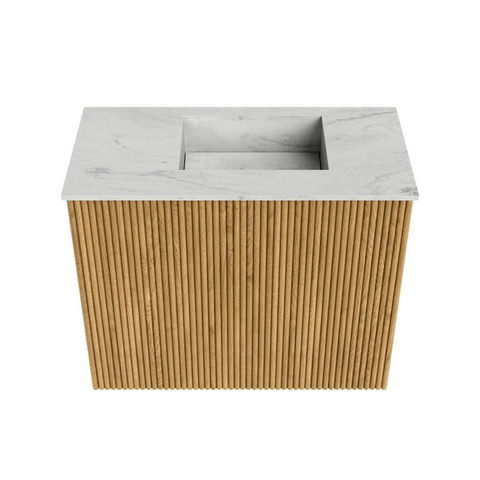 Mondiaz JOYA-DLUX 50cm toiletmeubel - kleur Oak - Wastafel FAYE positie Rechts Zonder kraangat kleur Opalo. SW1422137
