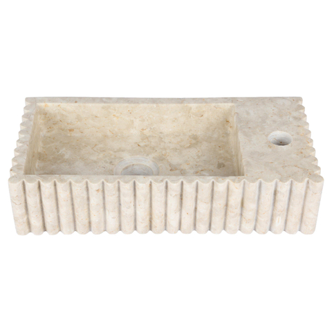 Differnz Ribba fontein - 40x20x9cm - kraangat rechts - marmer - beige SW1566359