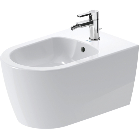 Duravit Me by starck Wandbidet - 37x57cm - met kraangat - met overloop - zonder wondergliss - glans wit 0300875