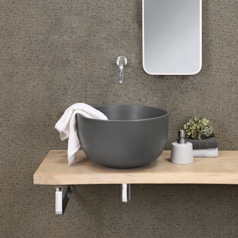 Differnz Tulip Vasque à poser - 40x40x24cm - céramique - gris foncé mat SW705586