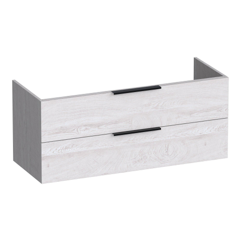 BRAUER Elevate meuble sous-lavabo 120 sans poignées posées 2 tiroirs softclose et 1 découpe pour siphon - Forest Seashell SW1200044